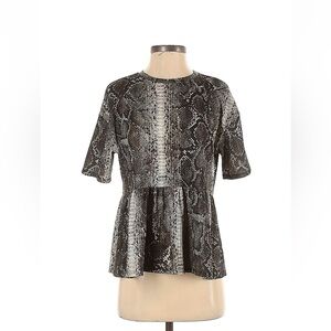 Zara snakeskin print peplum blouse
